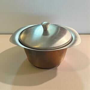 Vintage MCM Stainless Steel Bowl Lid USA Bar Garnish Serving Retro 5.5"